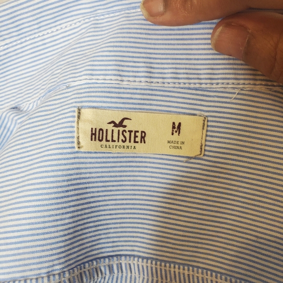 Hollister Blue White Long sleeve top - Picture 4 of 6